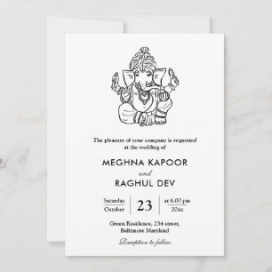 Classy Elegant Ganpati Indian God Wedding Einladung