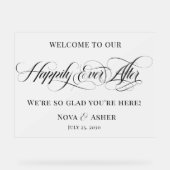 Classy Elegant glücklich immer nach Hochzeit Willk Acrylschild (Vorderseite)