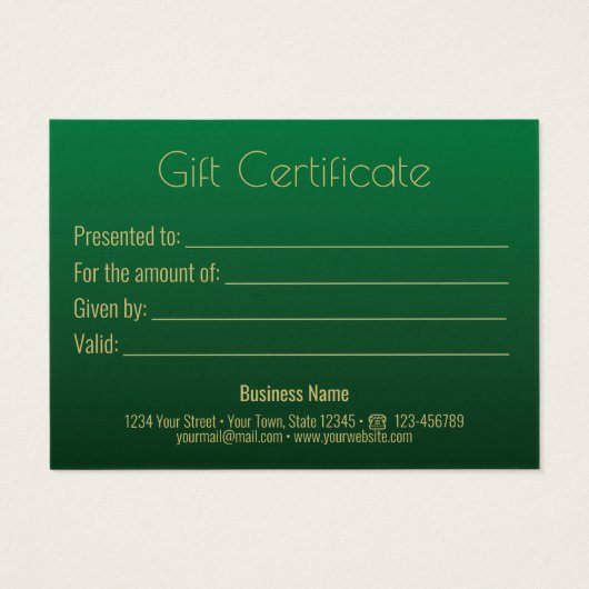 Classy Elegant Gold Green Christmas Tree Geschenkk (Rückseite)