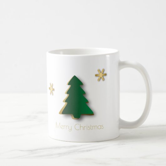 Classy Elegant Gold Green Christmas Tree Kaffeetasse (Rechts)