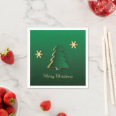 Classy Elegant Gold Green Christmas Tree Serviette (Beispiel)