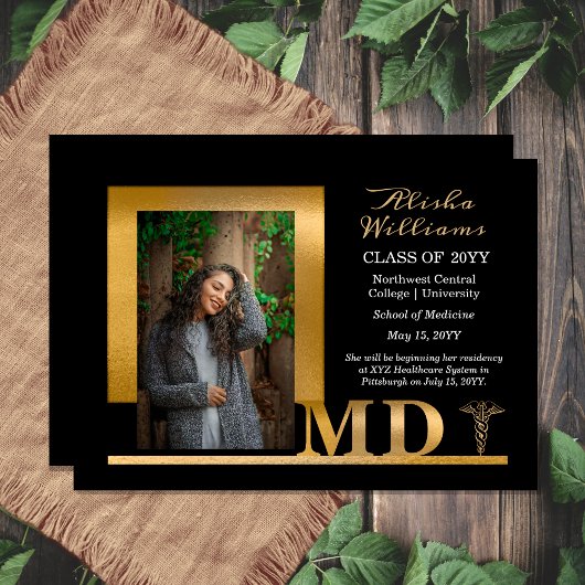 Classy Elegant Gold MD Caduceus 1 Foto Black Ankündigung