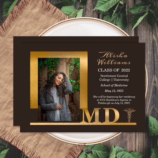 Classy Elegant Gold MD Caduceus 1 Foto Dk Brown Ankündigung