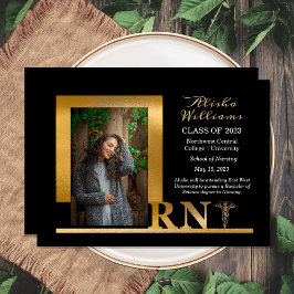 Classy Elegant Gold RN Caduceus 1 Foto Black Ankündigung