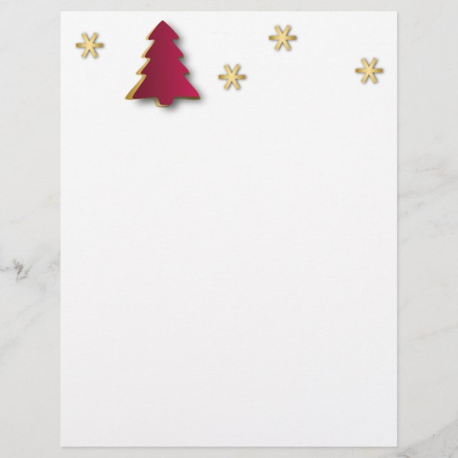 Classy Elegant Gold Roter Weihnachtsbaum (Vorderseite)