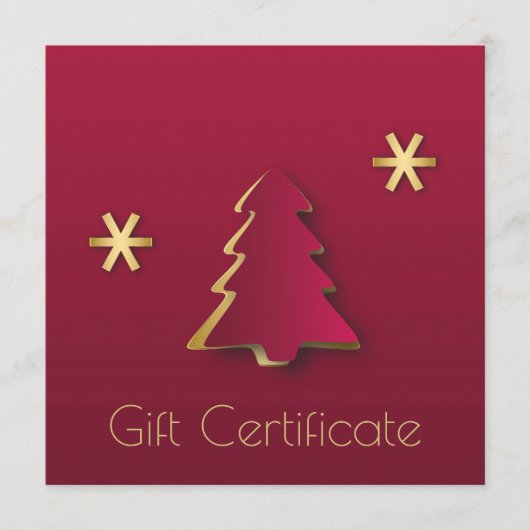 Classy Elegant Gold Roter Weihnachtsbaum (Vorderseite)