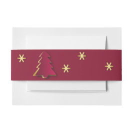 Classy Elegant Gold Roter Weihnachtsbaum Einladungsbanderole