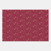 Classy Elegant Gold Roter Weihnachtsbaum Geschenkpapier Set (Vorderseite 3)