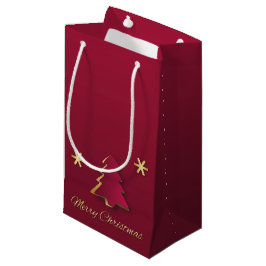 Classy Elegant Gold Roter Weihnachtsbaum Kleine Geschenktüte