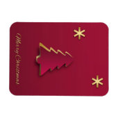 Classy Elegant Gold Roter Weihnachtsbaum Magnet (Horizontal)