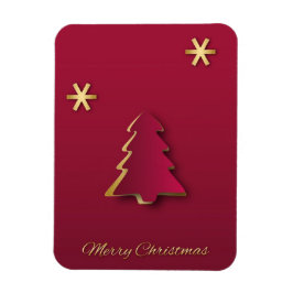 Classy Elegant Gold Roter Weihnachtsbaum Magnet