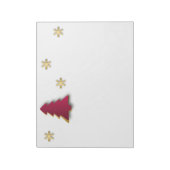 Classy Elegant Gold Roter Weihnachtsbaum Notizblock (Rotiert)