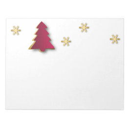 Classy Elegant Gold Roter Weihnachtsbaum Notizblock