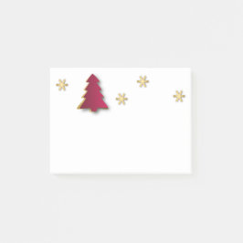 Classy Elegant Gold Roter Weihnachtsbaum Post-it Klebezettel