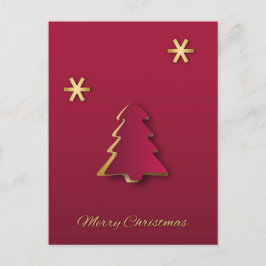 Classy Elegant Gold Roter Weihnachtsbaum Postkarte
