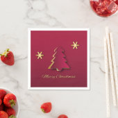 Classy Elegant Gold Roter Weihnachtsbaum Serviette (Beispiel)