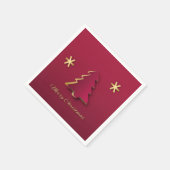 Classy Elegant Gold Roter Weihnachtsbaum Serviette (Ecke)