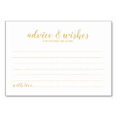 Classy Elegant Gold Wedding Advisor und Wünsche Tischnummer (Vorderseite)