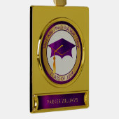 Classy Elegant Grad Cap School Graduate Abschluss Banner-Ornament Gold (Rechts)
