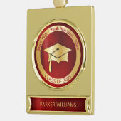 Classy Elegant Grad Cap School Graduate Abschluss Banner-Ornament Gold (Links)