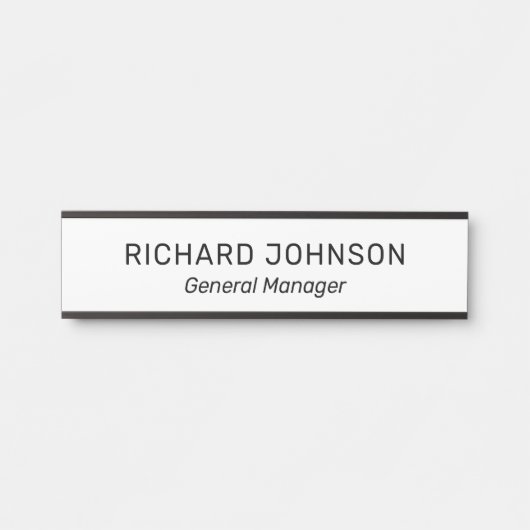 Classy Elegant Individuelle Name Titel Mitarbeiter Türschild (Vorderseite )