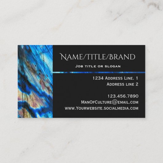 Classy Elegant Labradorite Visitenkarte (Rückseite)