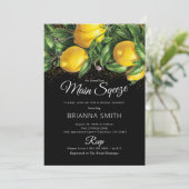 Classy Elegant Lemon Bridal Dusche Einladung (Stehend Vorderseite)