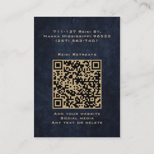 Classy Elegant Mandala Chic Luxury Gold Navy Blue Visitenkarte (Rückseite)