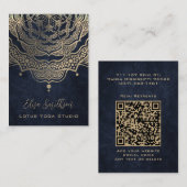 Classy Elegant Mandala Chic Luxury Gold Navy Blue Visitenkarte (Vorne/Hinten)