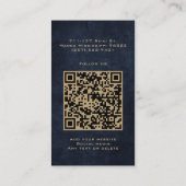 Classy Elegant Mandala Chic Luxury Gold Navy Blue Visitenkarte (Rückseite)