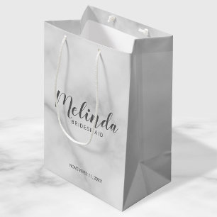 Classy Elegant Marble Personalisiert Bridesmaids Mittlere Geschenktüte