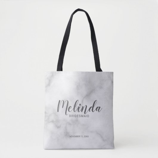Classy Elegant Marble Personalisiert Bridesmaids Tasche (Vorderseite)
