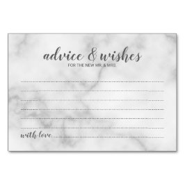 Classy Elegant Marble Wedding Advice und Wünsche Tischnummer