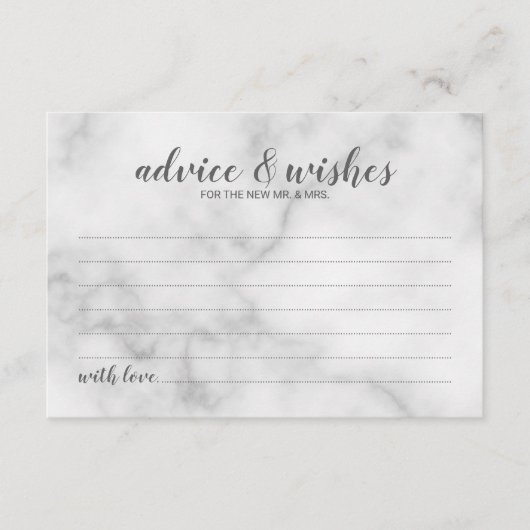 Classy Elegant Marble Wedding Hinweiskarte (Vorderseite)