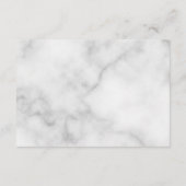 Classy Elegant Marble Wedding Hinweiskarte (Rückseite)