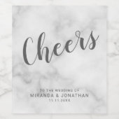Classy Elegant Marble Wedding Weinetikett (Einzelnes Label)