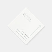 Classy Elegant Minimal Blaue Typografie Taufe Serviette (Ecke)