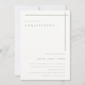 Classy Elegant Minimal Duky Typography Christening Einladung (Vorderseite)