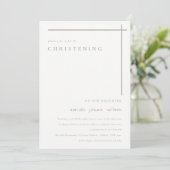 Classy Elegant Minimal Duky Typography Christening Einladung (Stehend Vorderseite)