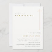 Classy Elegant Minimal Gold Typografie Christening Einladung (Vorderseite)