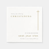 Classy Elegant Minimal Gold Typografie Christening Serviette (Vorderseite)