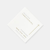 Classy Elegant Minimal Gold Typografie Christening Serviette (Ecke)