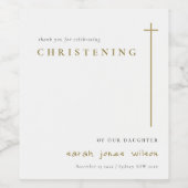 Classy Elegant Minimal Gold Typografie Christening Weinetikett (Einzelnes Label)