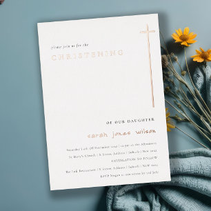 Classy Elegant Minimal Typografie Christening Folieneinladung