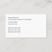 Classy Elegant Personal Concierge Assistant Visitenkarte (Rückseite)