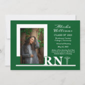 Classy Elegant RN Caduceus 1 Foto Dk Green Ankündigung (Vorderseite)