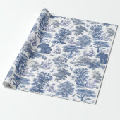 Classy Elegant Rustic Blue Country Toile Geschenkpapier (Ungerollt)