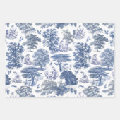 Classy Elegant Rustic Blue Country Toile Geschenkpapier Set (Vorderseite 2)