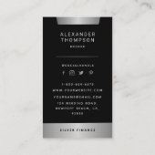 Classy Elegant Silver CEO Beruflich Foto Visitenkarte (Rückseite)