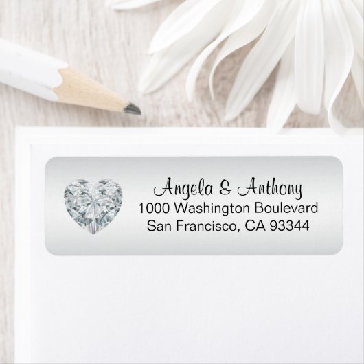 Classy Elegant SILVER Hochzeitsreise Rücksendeadre (Insitu)